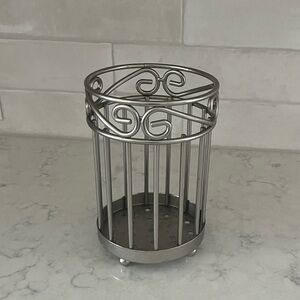 Silver Metal Utensil Holder